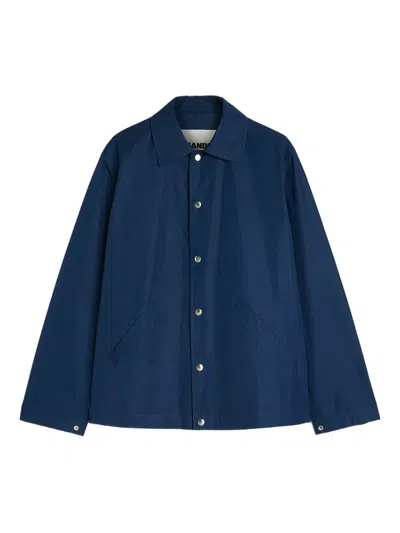 Jil Sander Logo-print Jacket In Blue