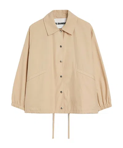 JIL SANDER JIL SANDER LOGO-PRINTED TEXTURED JACKET