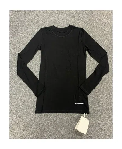 Jil Sander Logo-print Knitted Top In Black