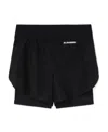 Jil Sander Logo Tech Layered Running Shorts In Black