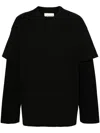 Jil Sander Logo-print Layered T-shirt In Black