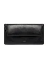 Jil Sander Logo-print Leather Clutch Bag In Black