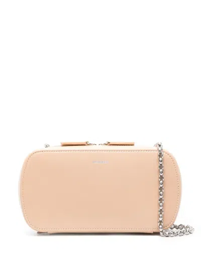 Jil Sander Logo-print Leather Shoulder Bag In Pink