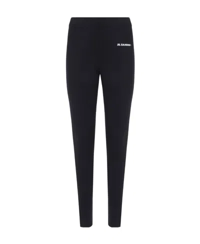 Jil Sander Logo-print Leggings In Black