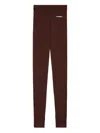 Jil Sander Logo-print Leggings In Brown