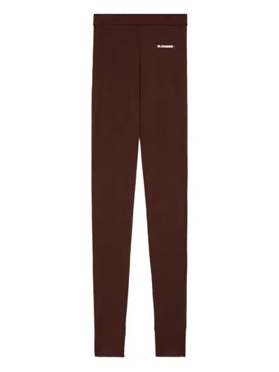 Jil Sander+ Logo-print Leggings In Brown