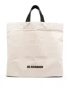Jil Sander Man Handbag Ivory Size - Textile Fibers, Soft Leather In Blanco