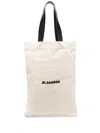 Jil Sander Logo-print Linen Tote Bag In Neutrals