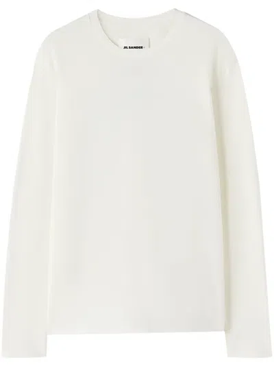 Jil Sander Logo-print Long-sleeve T-shirt In White