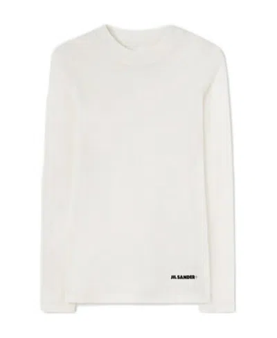 Jil Sander Logo-print Long-sleeve T-shirt In White