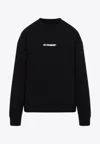 Jil Sander Logo-print Long-sleeved Sweatshirt In Black