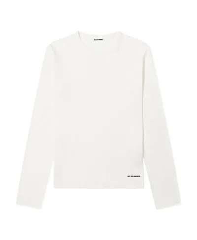 Jil Sander Logo-print Long-sleeved T-shirt In White