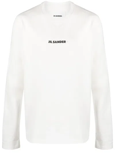 JIL SANDER LOGO-PRINT LONG-SLEEVES COTTON T-SHIRT