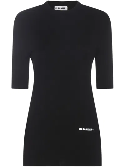 Jil Sander Logo-print Mini Dress In Black