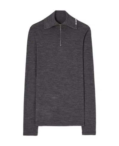 Jil Sander Zip-up T-shirt In Black