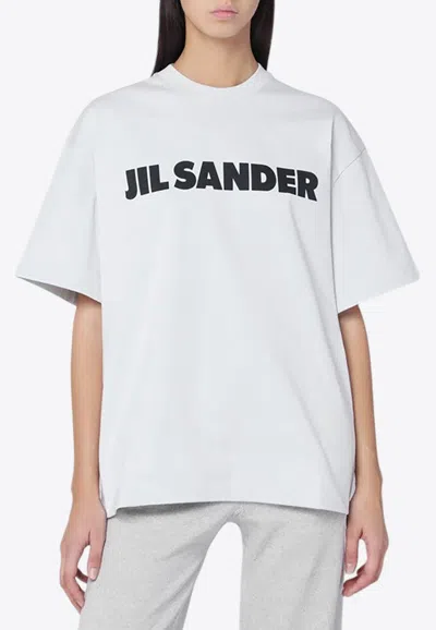 Jil Sander Crewneck Short Sleeves Classic Print T-shirt Clothing In White