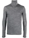 Jil Sander Logo-print Roll-neck Jumper In Grey