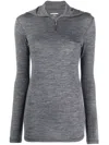 Jil Sander Logo-print Roll-neck Knitted Top In 灰色