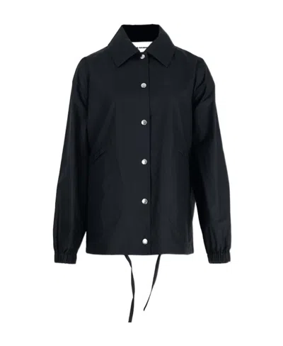 JIL SANDER JIL SANDER LOGO-PRINTED DRAWSTRING SHIRT JACKET