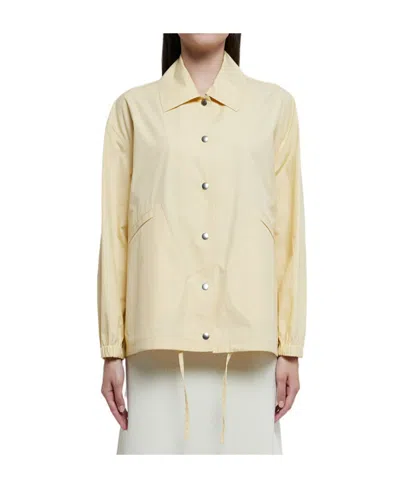 JIL SANDER JIL SANDER LOGO-PRINTED DRAWSTRING SHIRT JACKET