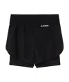 Jil Sander Logo Tech Layered Running Shorts In Black
