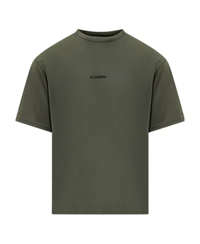 Jil Sander Logo-print Shortsleeved T-shirt In Black