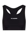 Jil Sander Black Sports Bra With Logo Lettering On The Front In Tech Fabric Stretch Woman In Black
