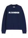 Jil Sander Cotton Logo Sweatshirt In Blue