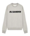 Jil Sander Grey Crewneck Logo Sweatshirt In Gray
