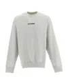 Jil Sander Ribbed Cotton Sweatshirt With Cuffs And Hem In White