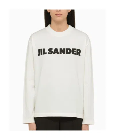 JIL SANDER JIL SANDER LOGO PRINTED CREWNECK SWEATSHIRT