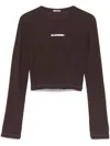 Jil Sander Logo-print T-shirt In 褐色