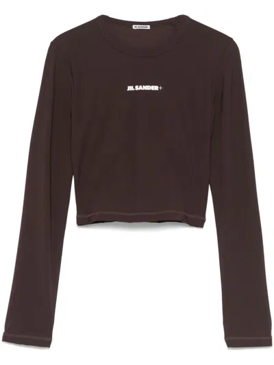 Jil Sander Logo-print T-shirt In 褐色