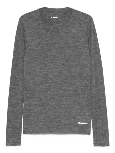 Jil Sander Logo-print T-shirt In Gray