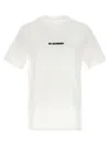 Jil Sander Cotton T-shirt With Front Printed Logo In White