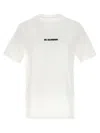 Jil Sander Cotton T-shirt With Front Printed Logo In White