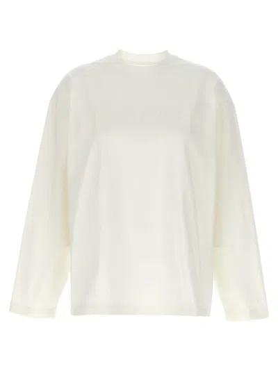 Jil Sander Crew Neck Logo Print T-shirt In White