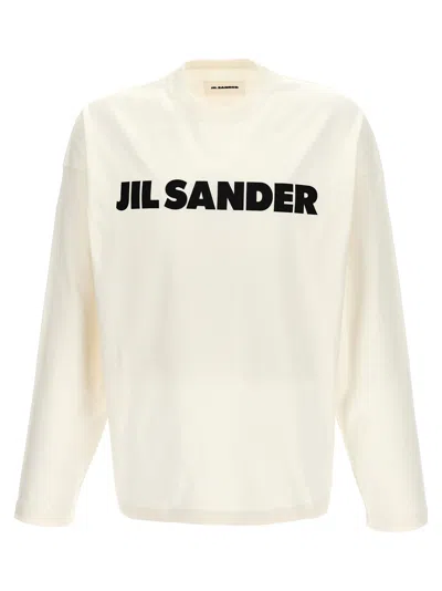 Jil Sander Logo Heavy Cotton Long Sleeved T-shirt In Multicolor