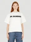 Jil Sander Relaxed-fit Cotton T-shirt With Bold Logo In Beige