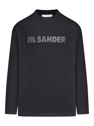 Jil Sander Cotton Jersey Logo T-shirt In Black