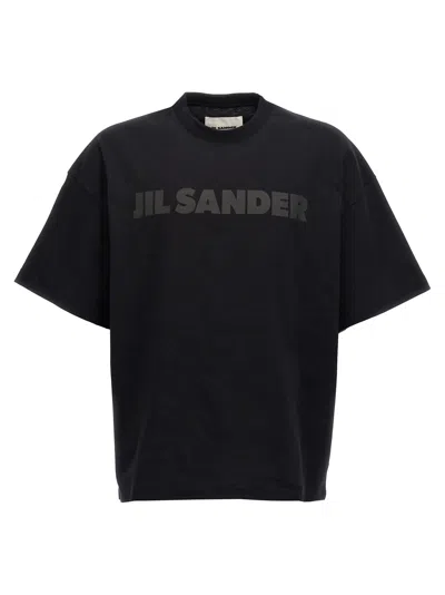 Jil Sander Cotton Jersey Logo T-shirt In Black