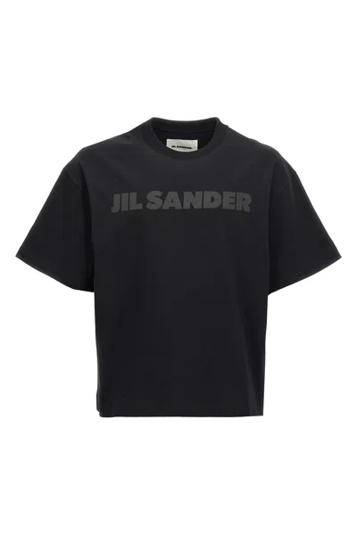 Jil Sander Logo Print T-shirt In Black