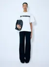 Jil Sander Oversized Crew Neck Cotton T-shirt In Cream