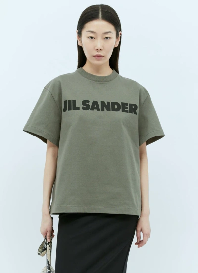 Jil Sander Logo Print T-shirt In Green