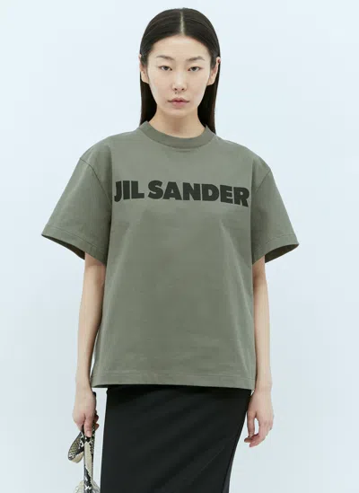 Jil Sander Logo T-shirt In Green