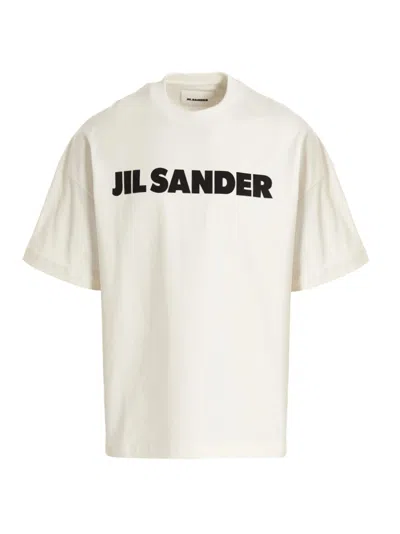 Jil Sander Logo Print T-shirt In Neutral