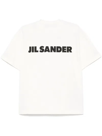 Jil Sander Logo Printed Crewneck T-shirt In Black