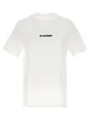 Jil Sander Cotton T-shirt With Front Printed Logo In White