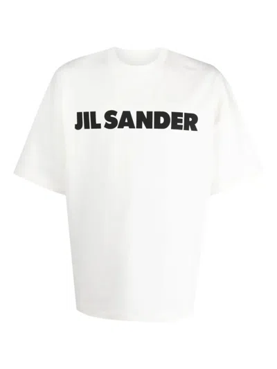 Jil Sander Crewneck Short Sleeves Classic Print T-shirt Clothing In White
