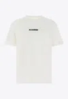 Jil Sander White T-shirt With Short Sleeves And Contrasting Logo Print In Cotton Man In White